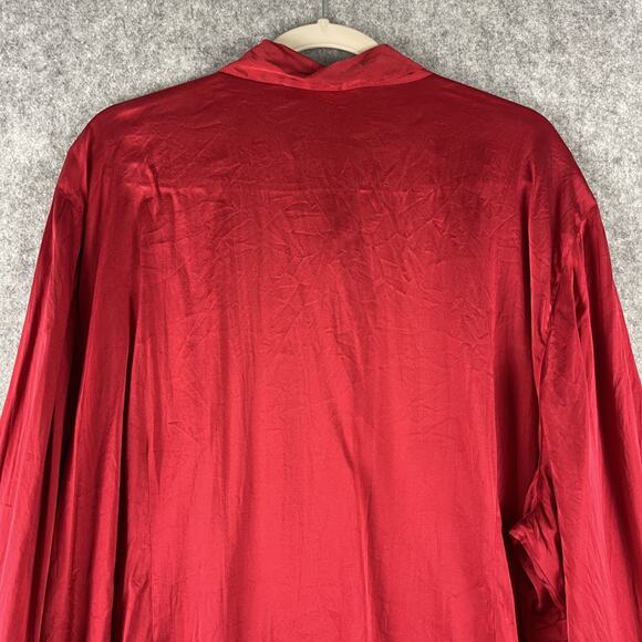 Eileen Fisher Silk Top Womens 3X Red Blouse Button Front Stretch Career Office - Picture 10 of 13